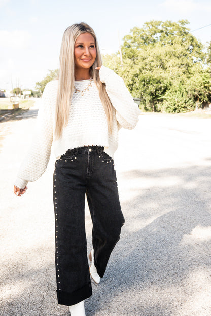Monroe Textured Sweater Top