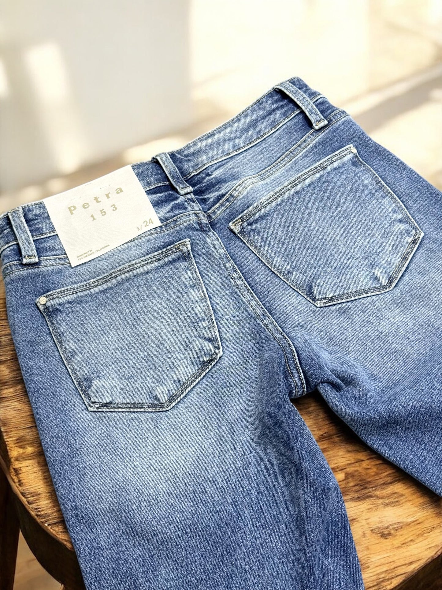 Addison Mid-Rise Straight Cuffed Jeans