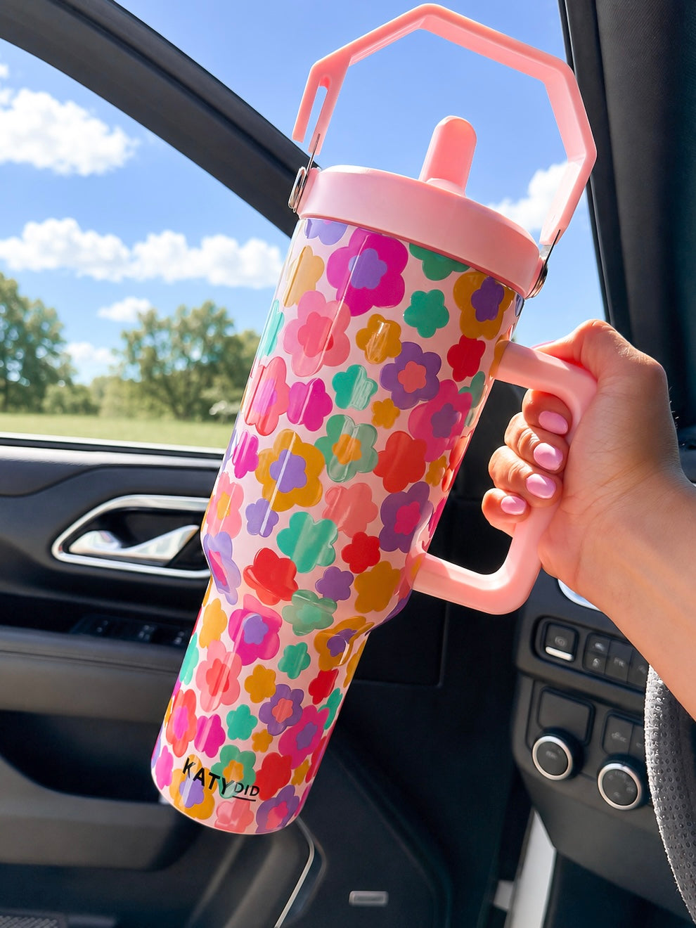 Groovy Floral Tumbler Cup
