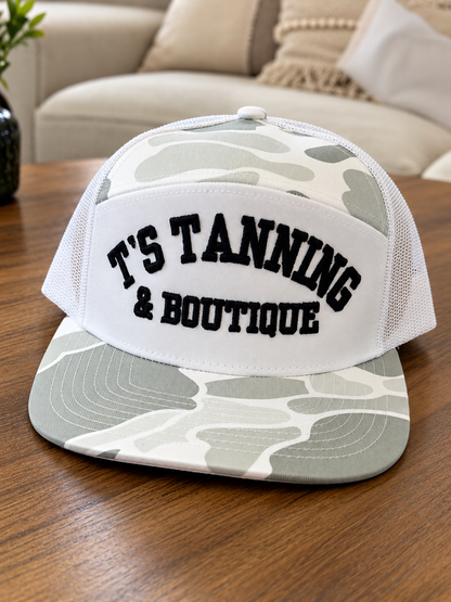 T's Tanning Men's White Camo Hat