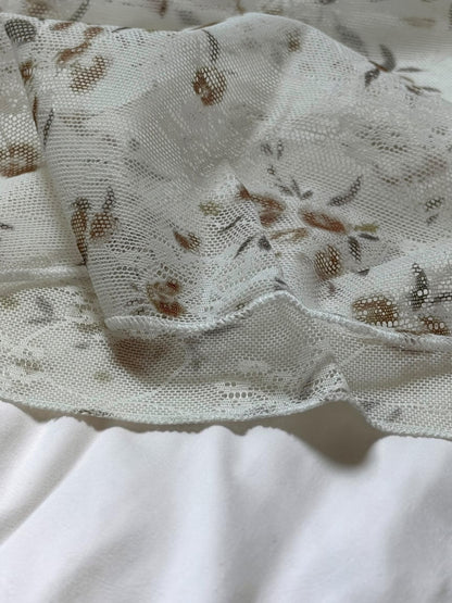 Sheer Floral Mock Neck Tee