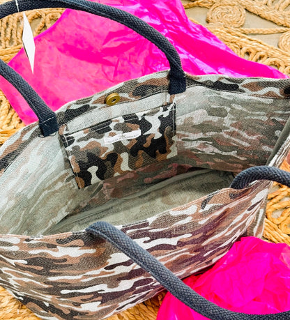 On The Frontier Camo Tote Bag