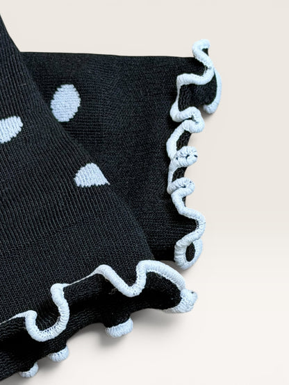 Ruffled Polka Dot Crew Socks