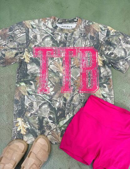 Hot Pink / Camo TTB Logo Graphic Top