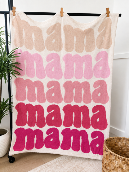 Multi-Colored MAMA Throw Blanket