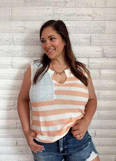 Welcome To The USA Loose Knit Top