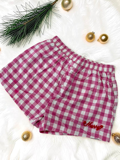 Cute Chic Pom Pom Christmas Boxer Shorts