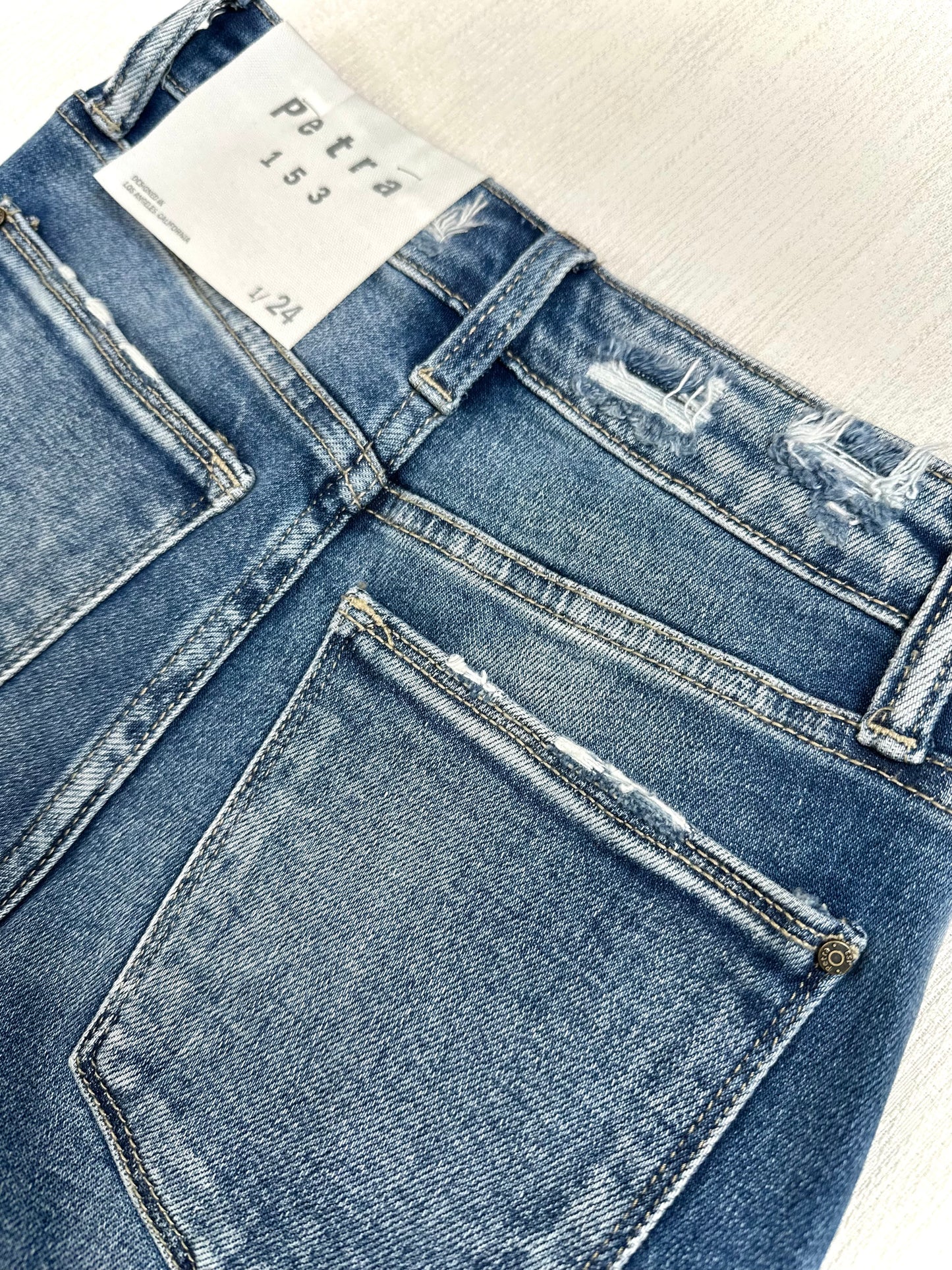 Fallon Flare Distressed Hem Denim Jeans