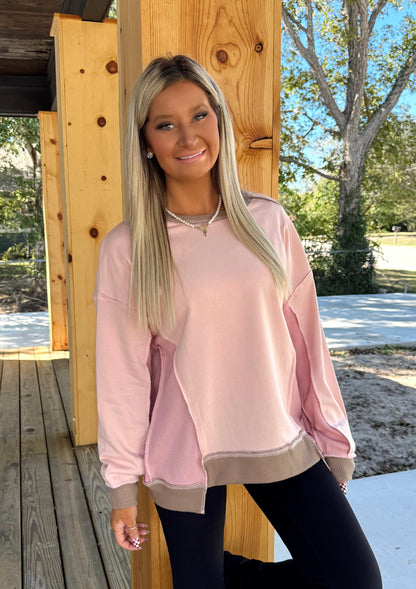 Pink Color Crush Relaxed Pullover Top