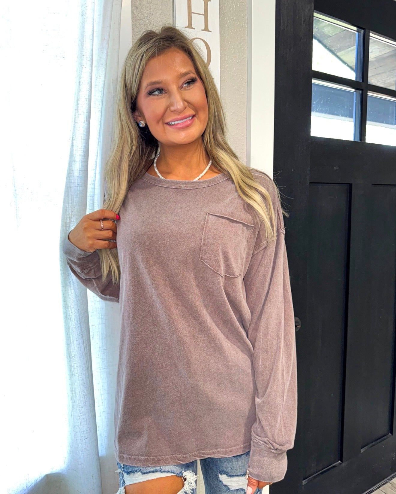 Everyday Essentials Long Sleeve Pocket Tee