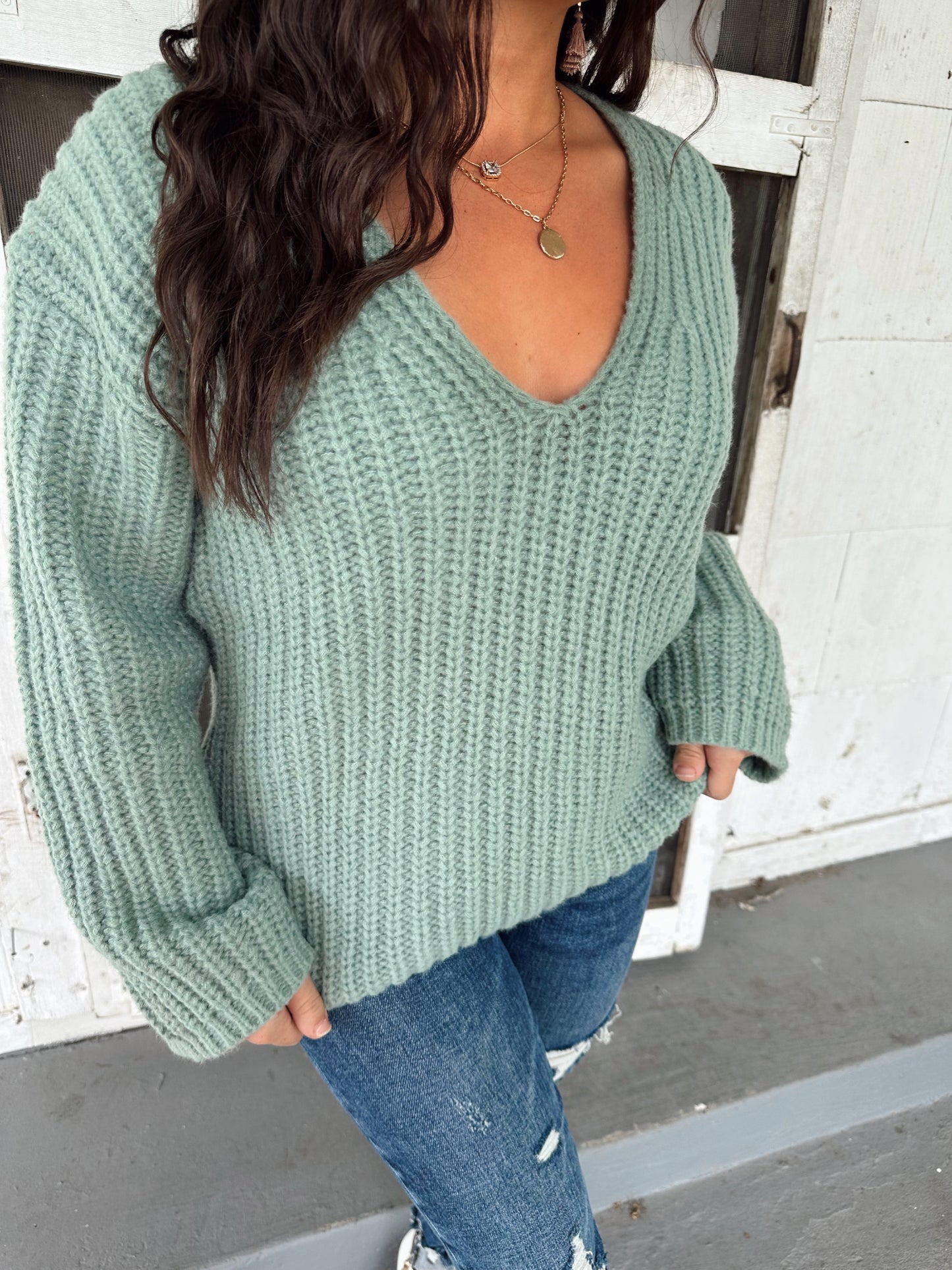 Zara Green heavy Sweater Top
