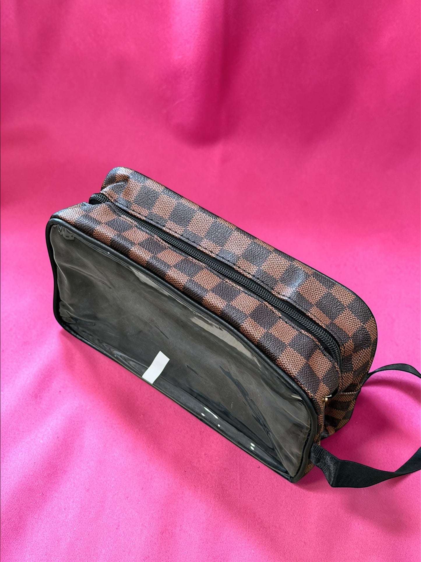 Checkered Toiletry Travel Bag