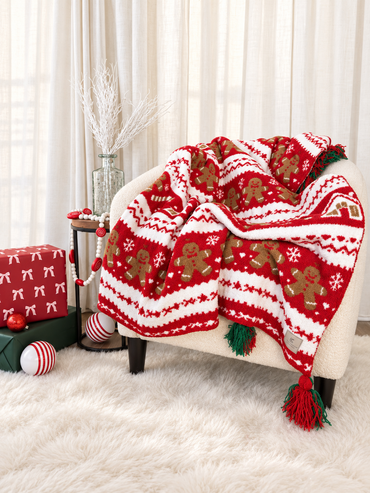 Tassel Holiday Throw Blanket
