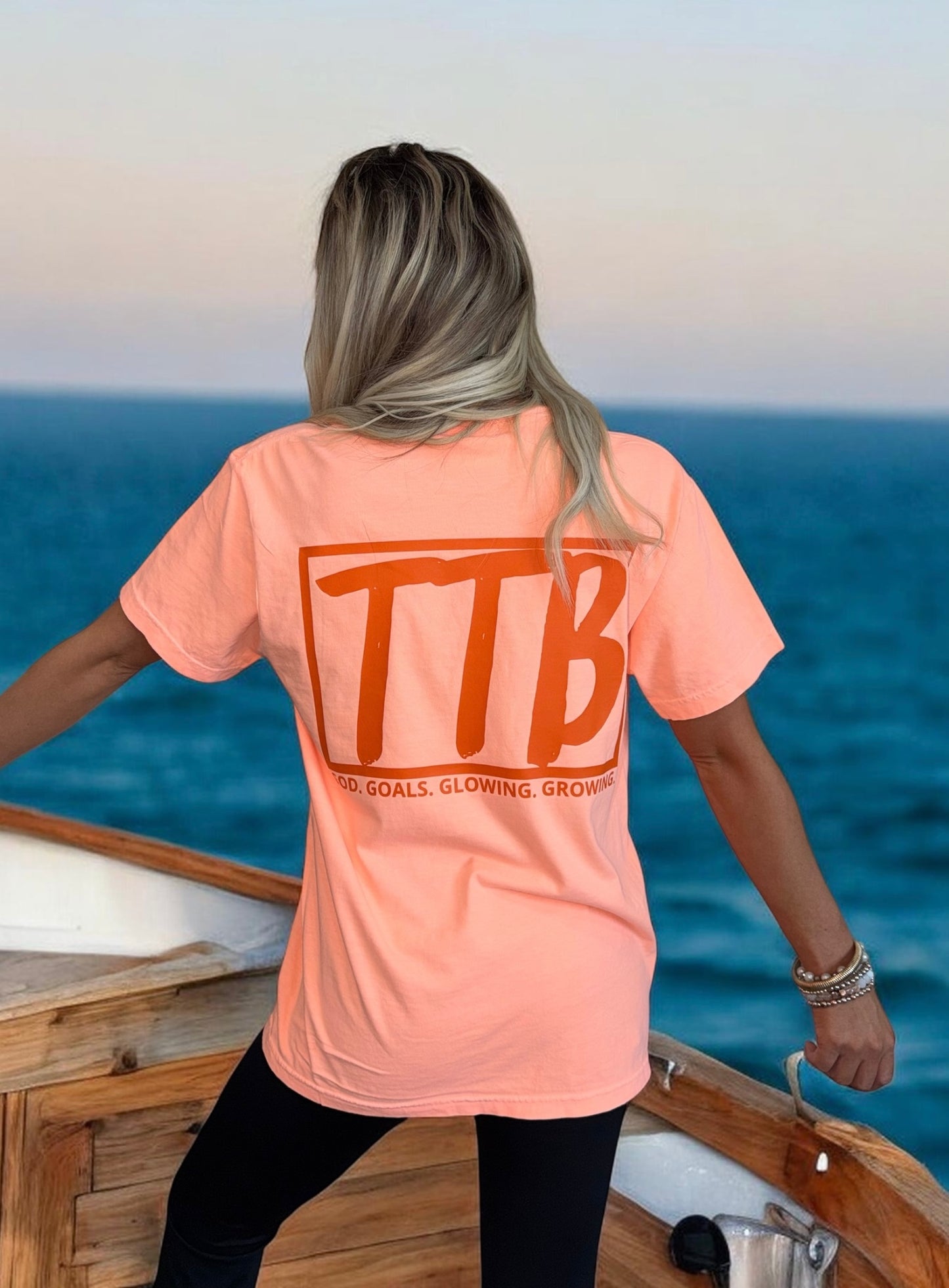 Orange On Neon Orange TTB Logo Graphic T-shirt