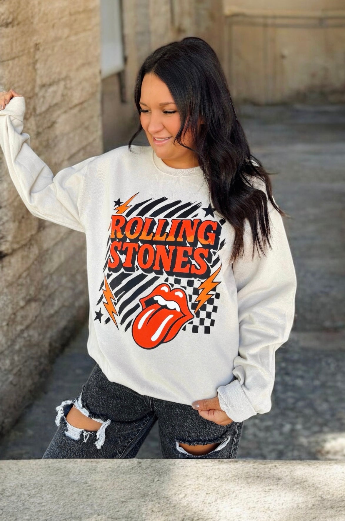 On A Roll Graphic Crewneck Top