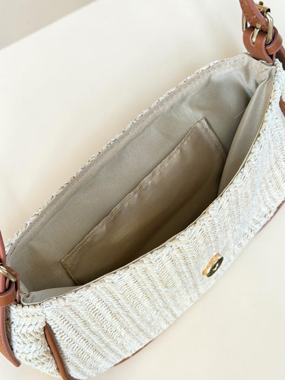 Ivory Woven Shoulder Bag