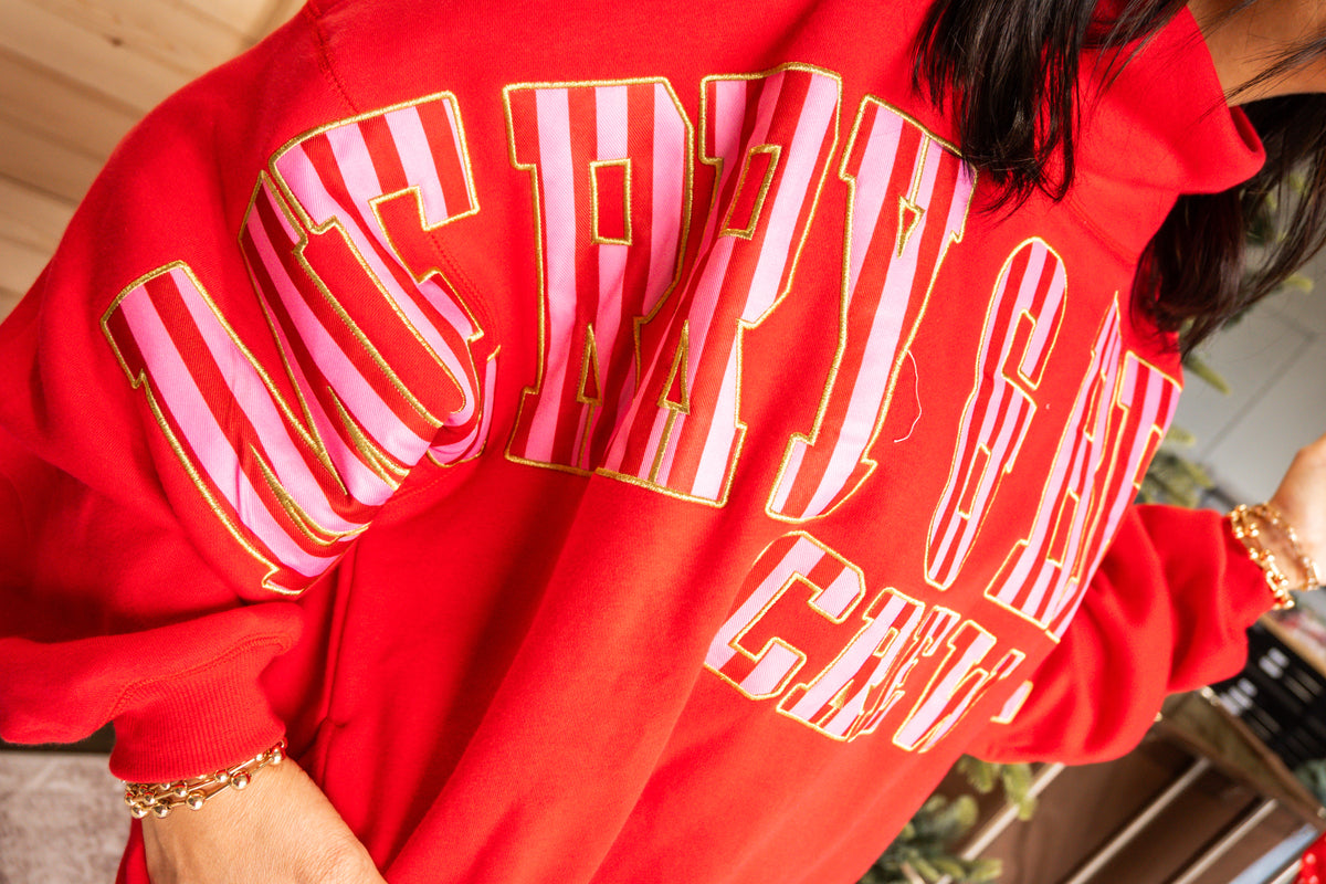 MERRY & BRIGHT Crew Mock Neck Sweatshirt