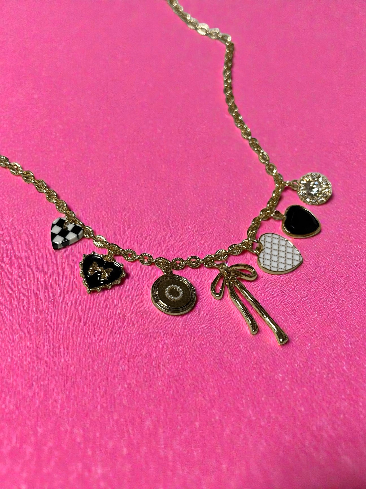 Every Girls Favorite Checkered Charm Necklace