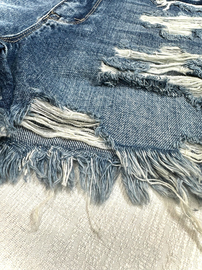 Alyssa High Rise Distressed Denim Shorts