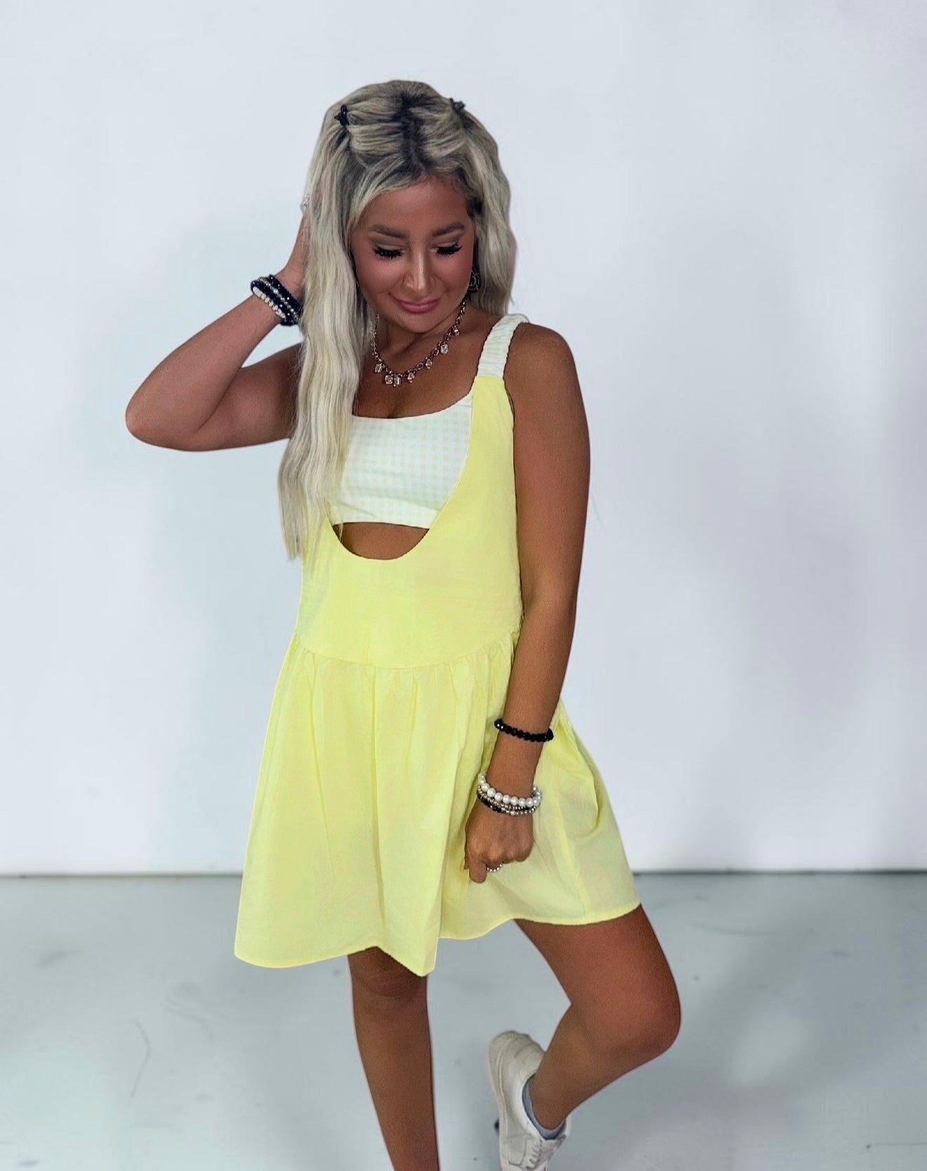 Gingham Patch Play Mini Dress