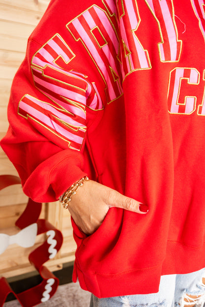 MERRY & BRIGHT Crew Mock Neck Sweatshirt