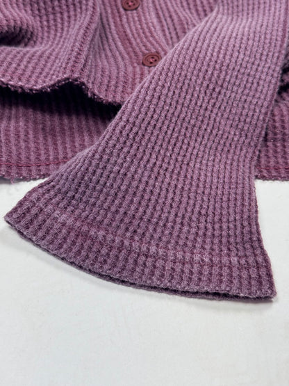 Buttoned Bliss Crop Waffle Knit Top