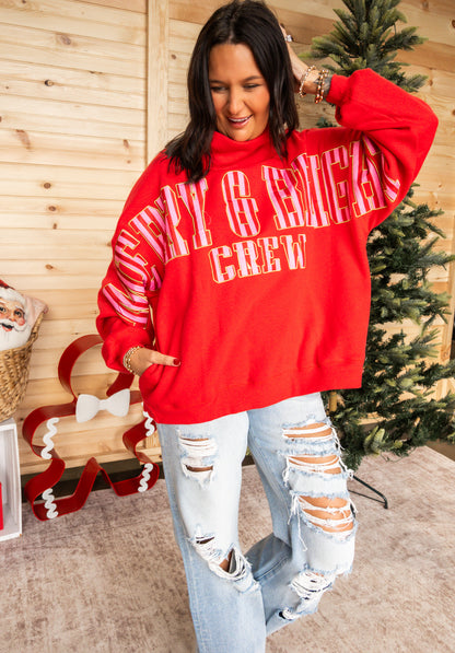 MERRY & BRIGHT Crew Mock Neck Sweatshirt