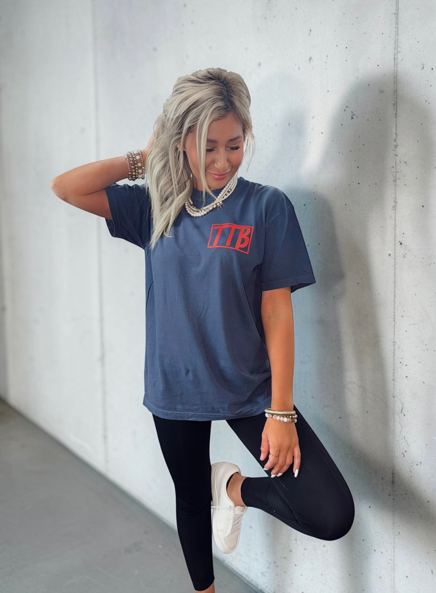 Red TTB On Navy Graphic T-shirt