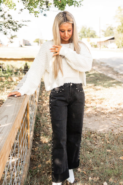 Reese Rebel Studded Black Denim Jeans