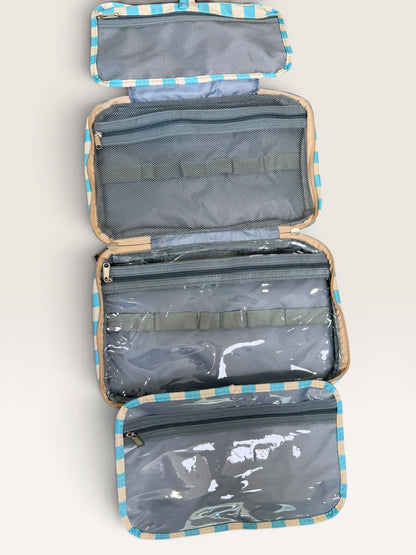 Striped Hanging Toiletry Organizer Bag