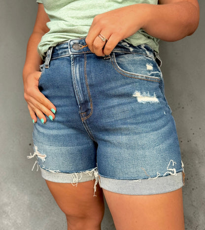 Mia Cuffed Hem Denim Shorts