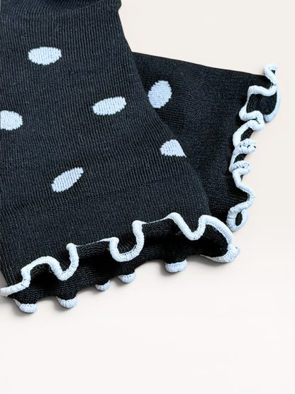 Ruffled Polka Dot Crew Socks