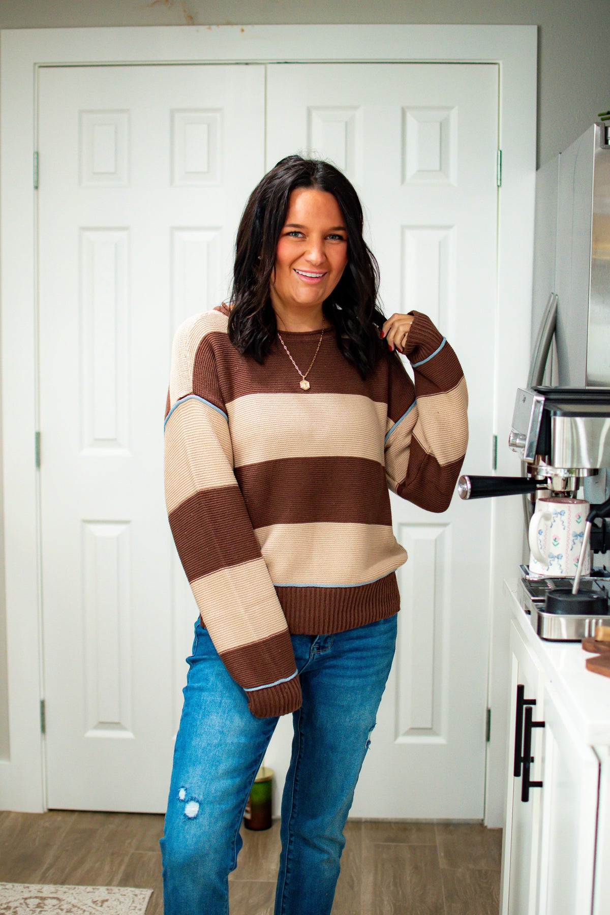 Stripe & Stitch Knit Sweater Top