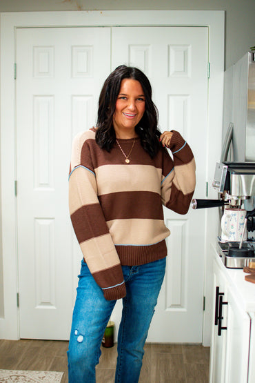 Stripe & Stitch Knit Sweater Top
