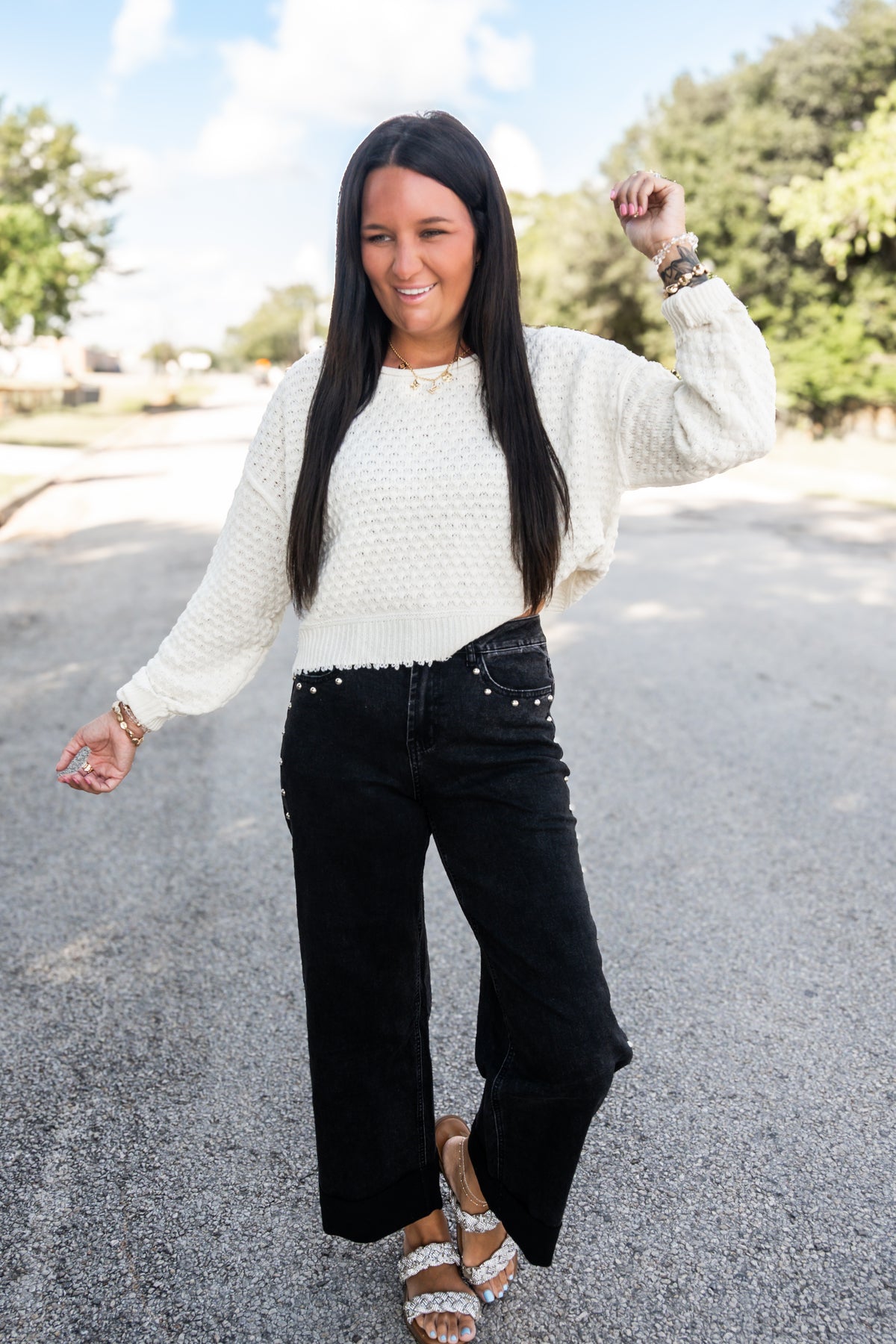 Reese Rebel Studded Black Denim Jeans