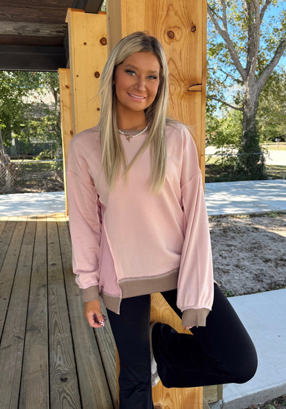 Pink Color Crush Relaxed Pullover Top