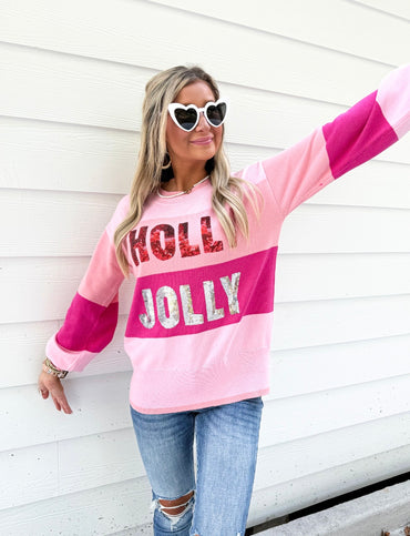 Stay Holly Jolly Color Block Sweater Top
