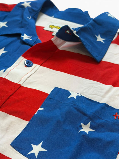 American Flag Button Down Shirt