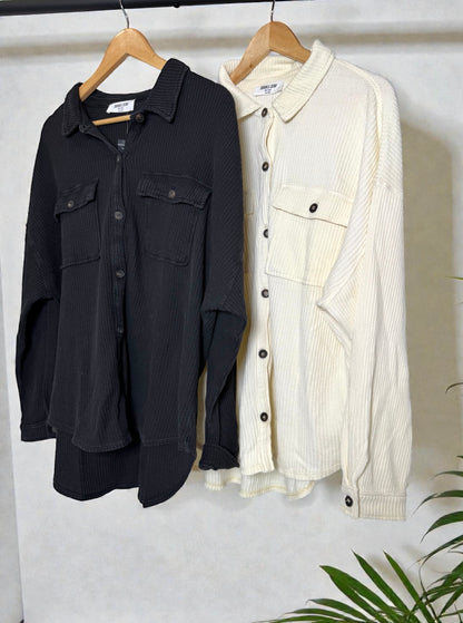 Harvest Ridge Mineral Washed Corduroy Shacket Top