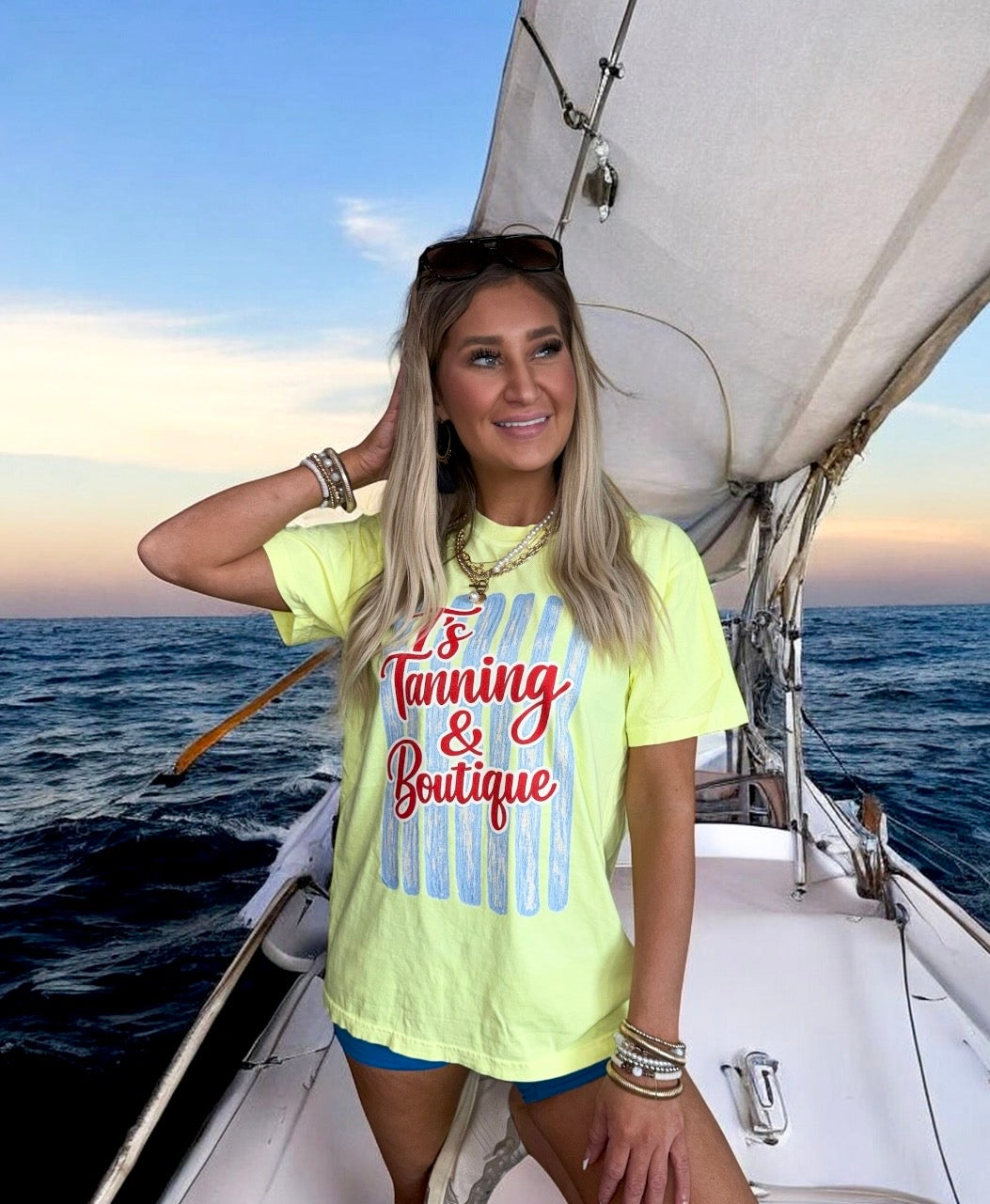T's Tanning Neon Yellow Graphic T-shirt
