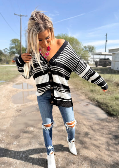 Onyx Eclipse Textured Knit Cardigan