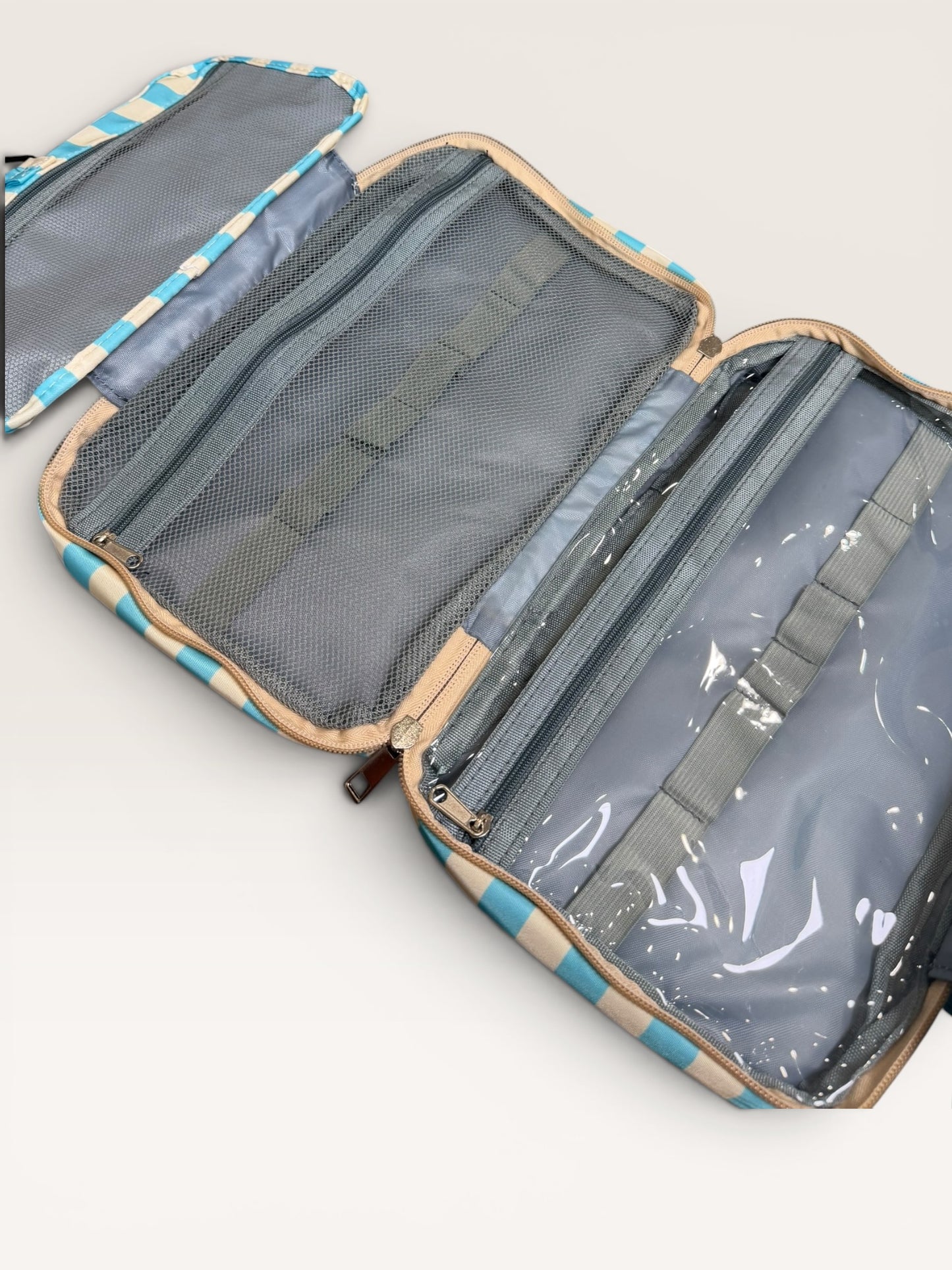 Striped Hanging Toiletry Organizer Bag