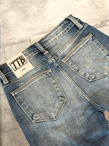 LIGHT WASH Route 507 Milestone Distressed Denim Flare Jeans