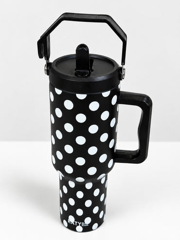 Black & White Polka Dot Tumbler Cup