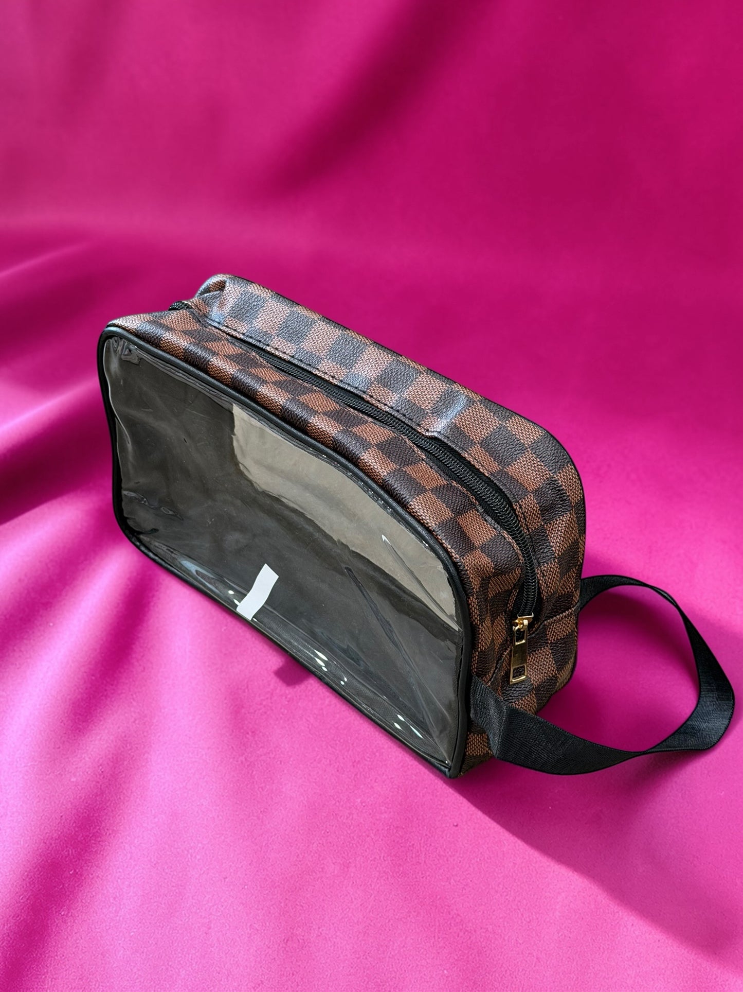Checkered Toiletry Travel Bag