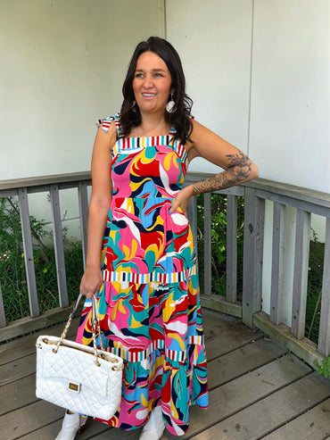 Colorwave Canvas Maxi Dress