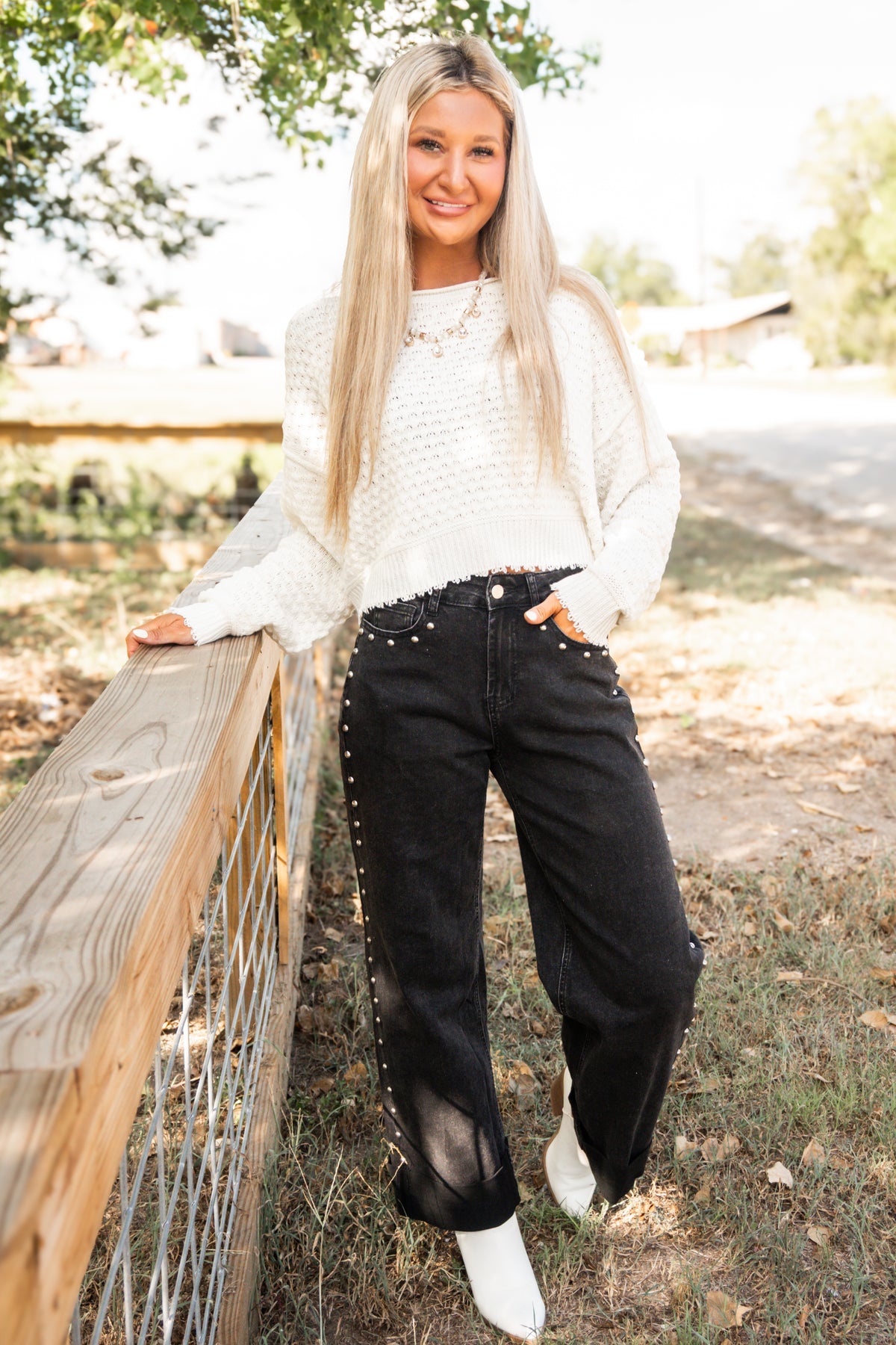 Reese Rebel Studded Black Denim Jeans