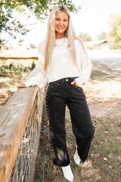 Reese Rebel Studded Black Denim Jeans