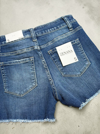 Ellie Mae Frayed Hem Denim Shorts