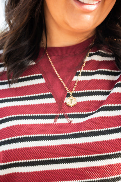 Bold & Beautiful Stripe Drop Shoulder Top